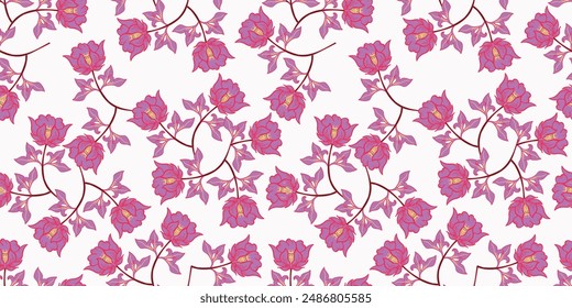 Flores dibujadas a mano, patrones sin costuras con flores para tela, textiles, ropa, papel de embalaje, cubierta, Anuncio, decoración interior, fondos abstractos.