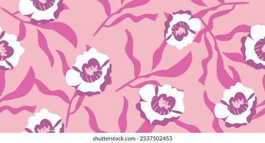 Flores dibujadas a mano, patrones florales sin costuras para tela, textiles, prendas de vestir, papel de regalo, cubierta, Anuncio, decoración de interiores, fondos abstractos.