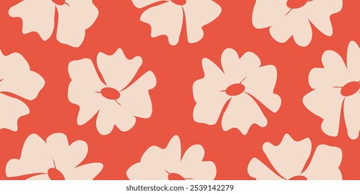 Hand drawn flowers seamless patterns  ornate spring bohemian for fabric, textiles, clothing, wrapping paper, cover, banner, interior decor, abstract backgrounds.