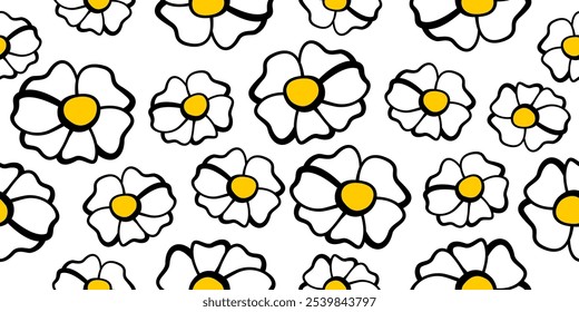 Flores desenhadas à mão padrões sem costura ornamentam boêmio primavera para tecido, têxteis, roupas, papel de embrulho, capa, banner, decoração interior, fundos abstratos.