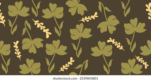Dibujado a mano flores patrones sin fisuras adornado primavera bohemio para la tela, textiles, ropa, papel de embalaje, cubierta, Anuncio, decoración de interiores, fondos abstractos.