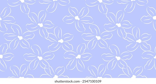 handgezeichnete Blumen, nahtlose Muster mit floralen für Stoff, Textilien, Kleidung, Umschlagpapier, Abdeckung, Banner, Wohndekor, abstrakte Hintergründe tropische nahtlose für Stoff Textil Tapete.