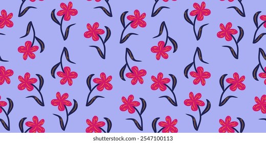 hand drawn flowers, seamless patterns with floral for fabric, textiles, clothing, wrapping paper, cover, banner, home decor, abstract backgrounds tropical seamless  for fabric textile wallpaper.