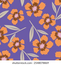 Flores desenhadas à mão, padrões sem costura com floral para tecido, têxteis, roupas, papel de embrulho, capa, banner, decoração interior, fundos abstratos.