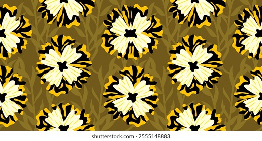 hand drawn flowers, seamless patterns with floral for fabric, textiles, clothing, wrapping paper, cover, banner, home decor, abstract backgrounds tropical seamless for fabric textile wallpaper.