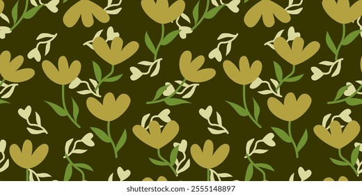 hand drawn flowers, seamless patterns with floral for fabric, textiles, clothing, wrapping paper, cover, banner, home decor, abstract backgrounds tropical seamless for fabric textile wallpaper.