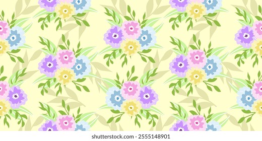 hand drawn flowers, seamless patterns with floral for fabric, textiles, clothing, wrapping paper, cover, banner, home decor, abstract backgrounds tropical seamless for fabric textile wallpaper.