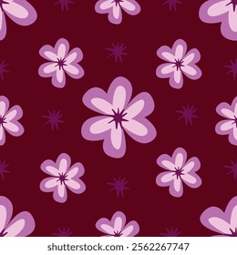 Hand drawn flowers, seamless patterns with floral for fabric, textiles, clothing, wrapping paper, cover, banner, interior decor, abstract backgrounds.