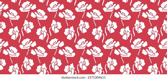 Hand drawn flowers, seamless patterns with floral for fabric, textiles, clothing, wrapping paper, cover, banner, interior decor, abstract backgrounds.