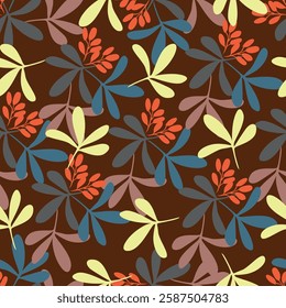 Hand drawn flowers, seamless patterns with floral for fabric, textiles, clothing, wrapping paper, cover, banner, interior decor, abstract backgrounds