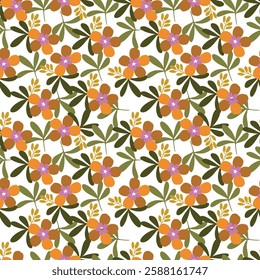 Hand drawn flowers, seamless patterns with floral for fabric, textiles, clothing, wrapping paper, cover, banner, interior decor, abstract backgrounds