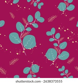 Hand drawn flowers, seamless patterns with floral for fabric, textiles, clothing, wrapping paper, cover, banner, interior decor, abstract backgrounds.