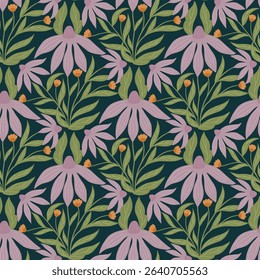 Hand drawn flowers, seamless patterns with floral for fabric, textiles, clothing, wrapping paper, cover, banner, interior decor, abstract backgrounds. vector .