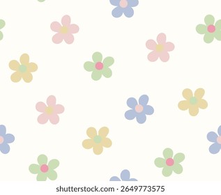 Hand drawn flowers, seamless patterns with floral for fabric, textiles, clothing, wrapping paper, cover, banner, interior decor, abstract backgrounds.