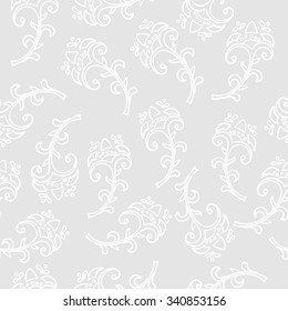 Hand drawn flowers seamless simple pattern. Cute vector flowers for postcard and poster modern design. Flower pattern for textile, wrapping paper, hand drawn style backgrounds.