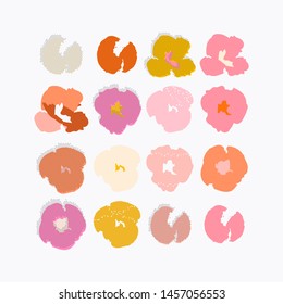 Hand drawn flowers set vector illustration 