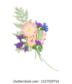 Hand Drawn Flowers Sketch vector illustration.