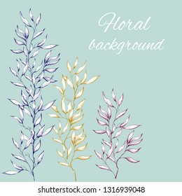 Hand drawn flowers. Spring contour flowers for decoration of festivities on paper,postcards, felicitation. Vector illustration
