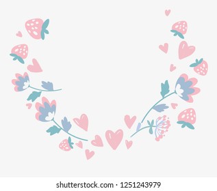 Hand drawn flowers. vector illustration. Childish illustration. print design on t-shirt. 