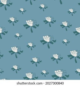 Flores dibujadas a mano vectorial patrón de repetición sin fisuras