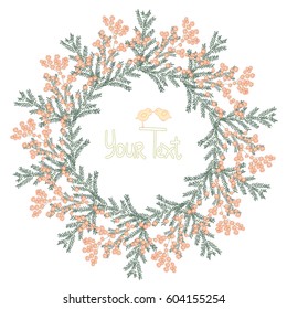 Hand drawn flowers. Vector.Crown.