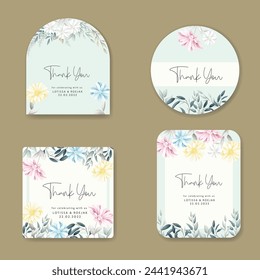 hand drawn flowers wreath label badge collection