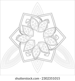 Hand drawn flowers in zentangle style for t-shirt design or tattoo and coloring book