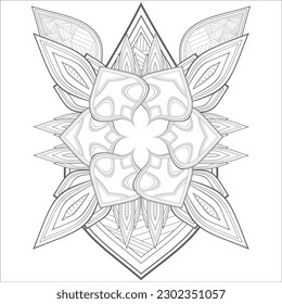 Hand drawn flowers in zentangle style for t-shirt design or tattoo and coloring book
