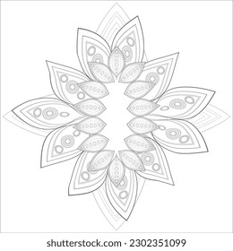 Hand drawn flowers in zentangle style for t-shirt design or tattoo and coloring book