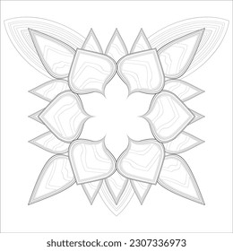Hand drawn flowers in zentangle style for t-shirt design or tattoo and coloring book