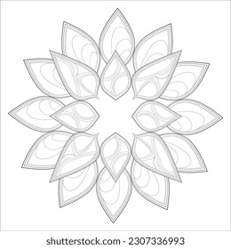 Hand drawn flowers in zentangle style for t-shirt design or tattoo and coloring book