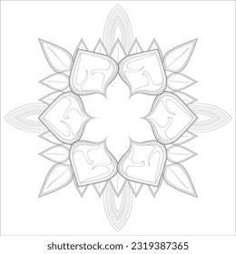 Hand drawn flowers in zentangle style for t-shirt design or tattoo and coloring book