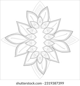 Hand drawn flowers in zentangle style for t-shirt design or tattoo and coloring book