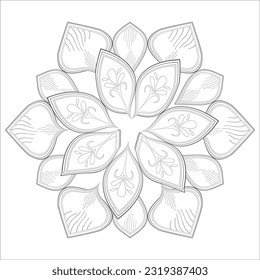Hand drawn flowers in zentangle style for t-shirt design or tattoo and coloring book