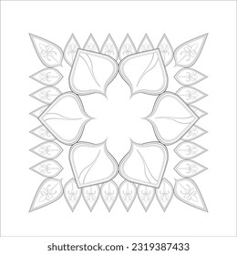 Hand drawn flowers in zentangle style for t-shirt design or tattoo and coloring book