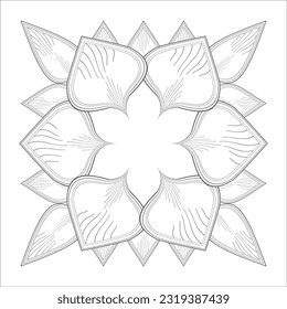 Hand drawn flowers in zentangle style for t-shirt design or tattoo and coloring book