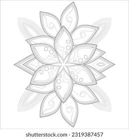 Hand drawn flowers in zentangle style for t-shirt design or tattoo and coloring book