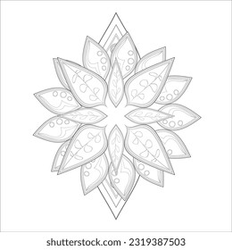 Hand drawn flowers in zentangle style for t-shirt design or tattoo and coloring book