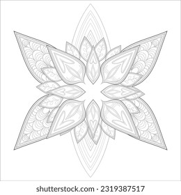 Hand drawn flowers in zentangle style for t-shirt design or tattoo and coloring book