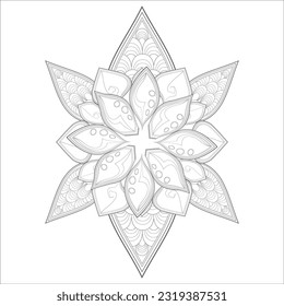 Hand drawn flowers in zentangle style for t-shirt design or tattoo and coloring book