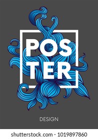 Hand drawn fluid shape design. Artistic graphic element. Vector illustration for a postcard or a poster. Eps10 vector.