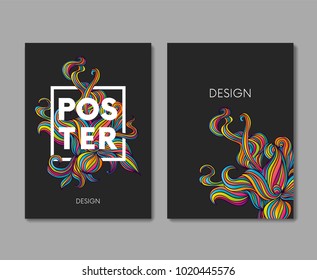 Hand drawn fluid shape design. Artistic graphic element. Vector illustration for a postcard or a poster. Eps10 vector.
