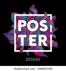 Hand drawn fluid shape design. Artistic graphic element. Vector illustration for a postcard or a poster. Eps10 vector. Set.