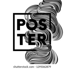 Hand drawn fluid shape design. Artistic graphic element. Vector illustration for a postcard or a poster. Eps10 vector.