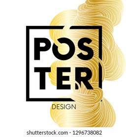 Hand drawn fluid shape design. Artistic graphic element. Vector illustration for a postcard or a poster. Eps10 vector.