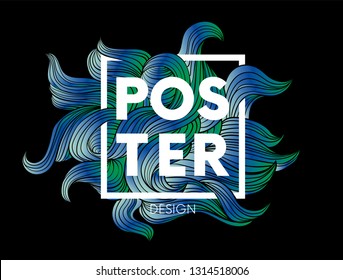 Hand drawn fluid shape design. Artistic graphic element. Vector illustration for a postcard or a poster. Eps10 vector.