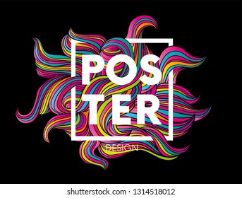 Hand drawn fluid shape design. Artistic graphic element. Vector illustration for a postcard or a poster. Eps10 vector.