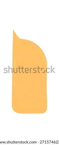 Hand drawn fluid sticker bubble with grunge texture and rough paper patch detail. Rectangle shape for speech and chat message in creative communication concept.