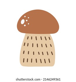 Hand drawn fly agaric vector sign. Magic mushroom symbol. Vector illustration white background. Red poison mushroom