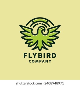 Hand Drawn Fly Bird Monoline Logo Symbol Design illustration vector Icon Emblem